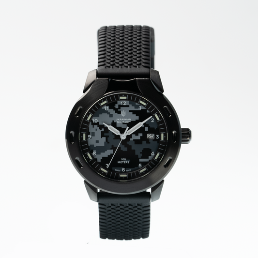 Ukrainian Military Watch Collection Pixel Model BL001/ Black Pixel water resistant tactical Made in Ukraine
